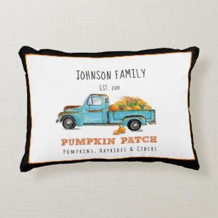 Fall pumpkin Patch Retro truck personalized   Accent Pillow