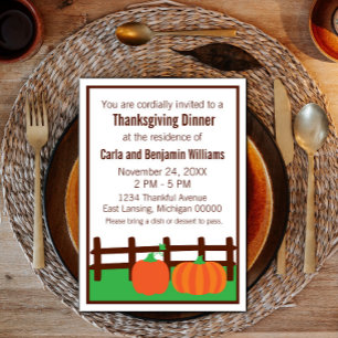 Fall Pumpkin Patch Thanksgiving Invite