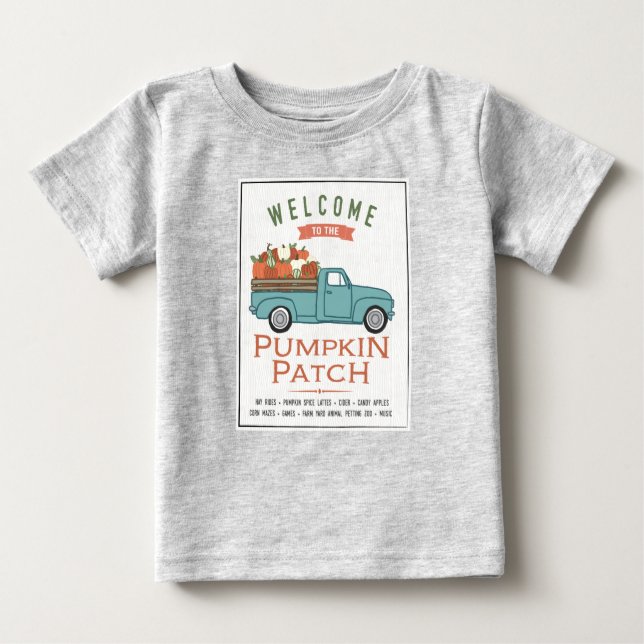 Fall Pumpkin Patch Truck Baby T-Shirt (Front)