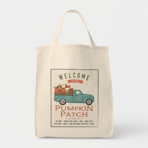 Fall Pumpkin Patch Truck Tote Bag