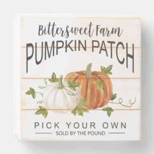FALL PUMPKIN PATCH WOODEN BOX SIGN