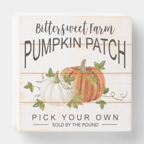 FALL PUMPKIN PATCH WOODEN BOX SIGN