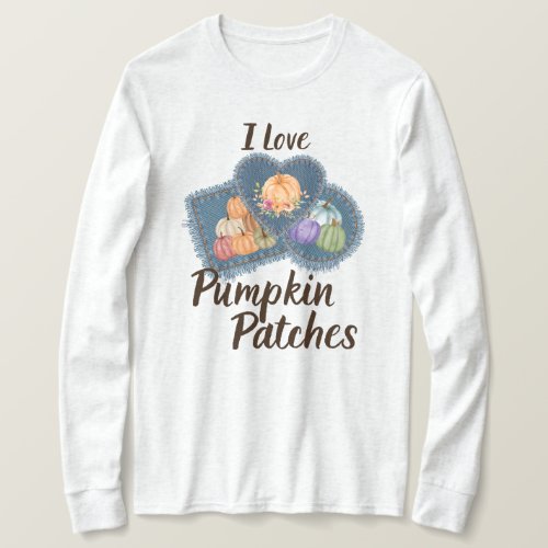 Fall Pumpkin Patches Watercolor Harmony I love T_Shirt