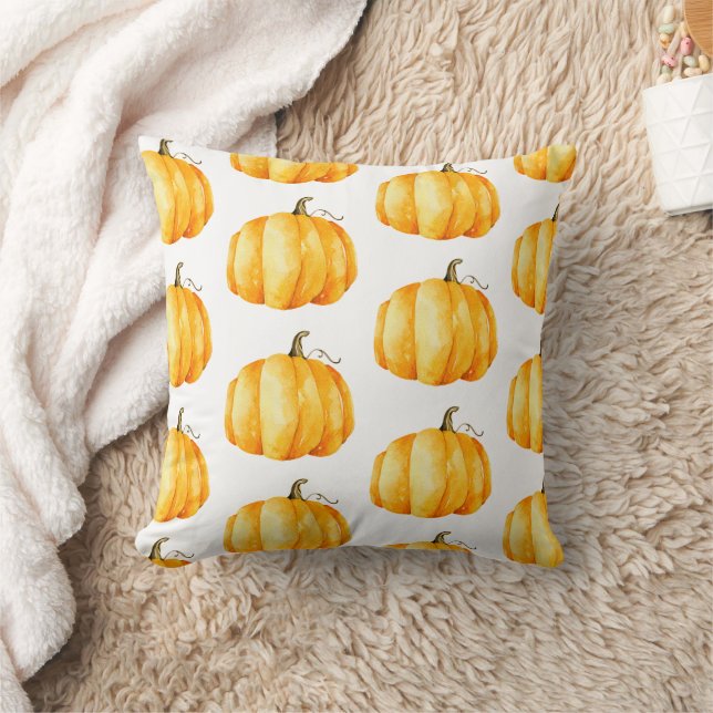 Fall Pumpkin Pattern | Autumn Harvest of Farmhouse Throw Pillow (Blanket)