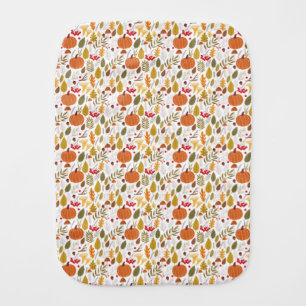 Fall Pumpkin Pattern Baby Burp Cloth