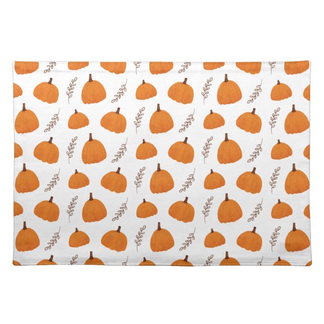 Fall Pumpkin Pattern Cloth Placemat (Front)