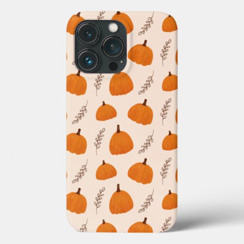 Fall Pumpkin Pattern Orange iPhone 13 Pro Case