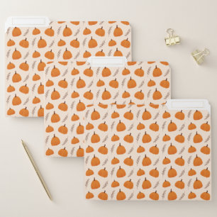 Fall Pumpkin Pattern Orange File Folder