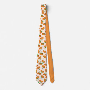 Fall Pumpkin Pattern Orange Neck Tie