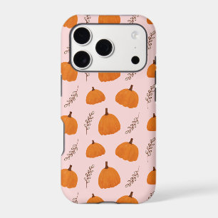 Fall Pumpkin Pattern Pink iPhone 17 Pro Case