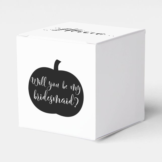 Fall Pumpkin Personalized Bridesmaid Proposal Favor Boxes (Front Side)