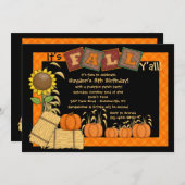 Fall Pumpkin Picking Party Invitation (Front/Back)