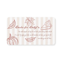 Fall Pumpkin Pie Books for Baby Card | Rustic
