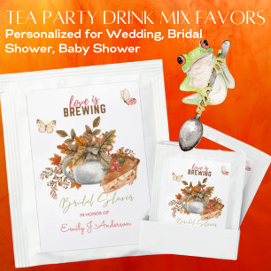 Fall Pumpkin Pie Tea Party Bridal Shower Favors Bag Drink Mix