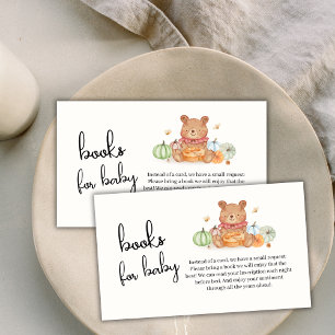 Fall Pumpkin Pie Teddy Bear Books For Baby Shower Enclosure Card