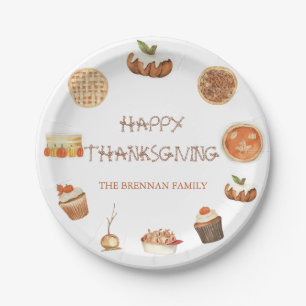 Fall Pumpkin Pie Thanksgiving Dinner Paper Plates