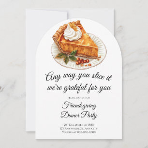 Fall pumpkin Pie Thanksgiving Party Invitation
