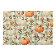 Fall Pumpkin Plaid Thanksgiving Kitchen Towel