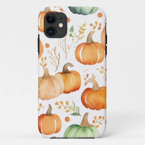 Fall Pumpkin Print iPhone 11 Case