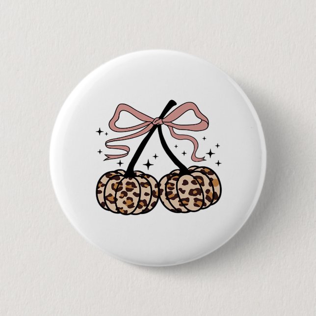 Fall Pumpkin, Pumpkin Cherries, Leopard Pumpkin, P Button (Front)