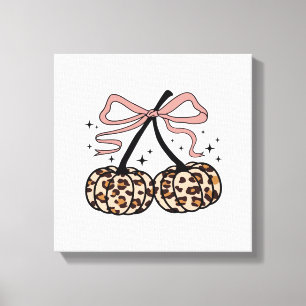 Fall Pumpkin, Pumpkin Cherries, Leopard Pumpkin, P Canvas Print