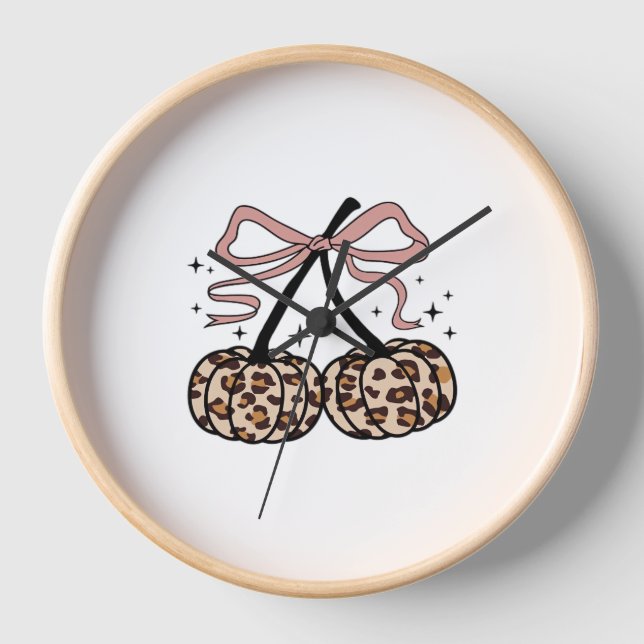 Fall Pumpkin, Pumpkin Cherries, Leopard Pumpkin, P Clock (Front)