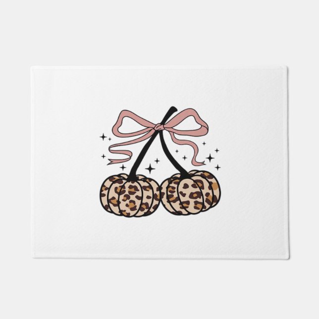 Fall Pumpkin, Pumpkin Cherries, Leopard Pumpkin, P Doormat (Front)