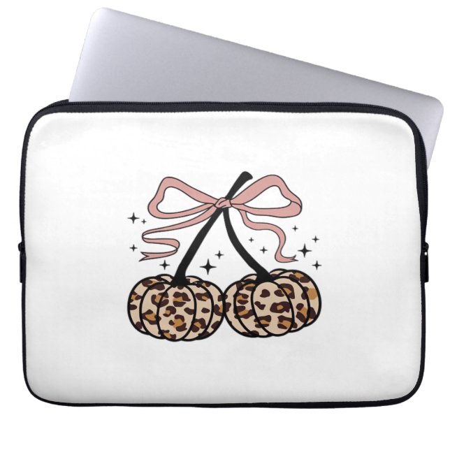 Fall Pumpkin, Pumpkin Cherries, Leopard Pumpkin, P Laptop Sleeve (Front)