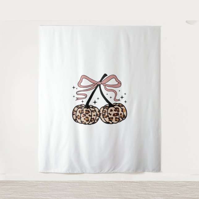 Fall Pumpkin, Pumpkin Cherries, Leopard Pumpkin, P Tapestry (Front)