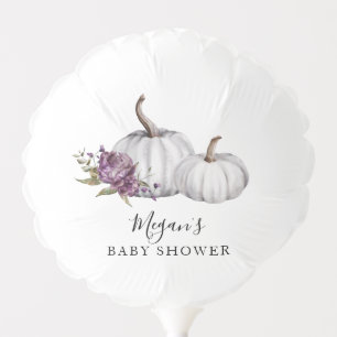 Fall Pumpkin Purple Flower Baby Shower Balloon