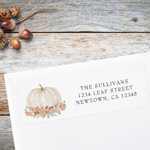 Fall Pumpkin Return Address Label