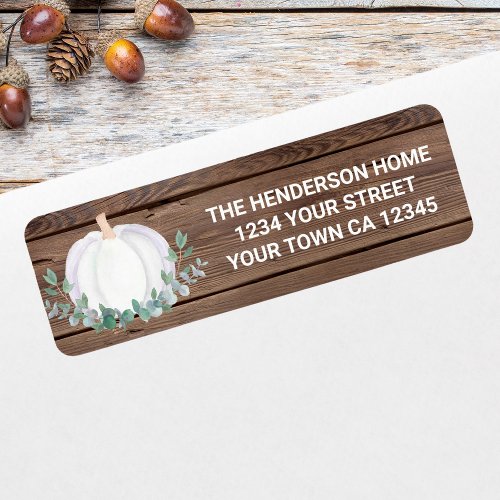 Fall Pumpkin Return Address  Label