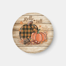 Fall Pumpkin Round Magnet