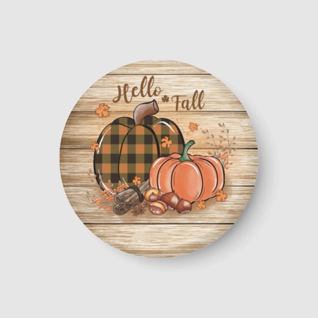 Fall Pumpkin Round Magnet