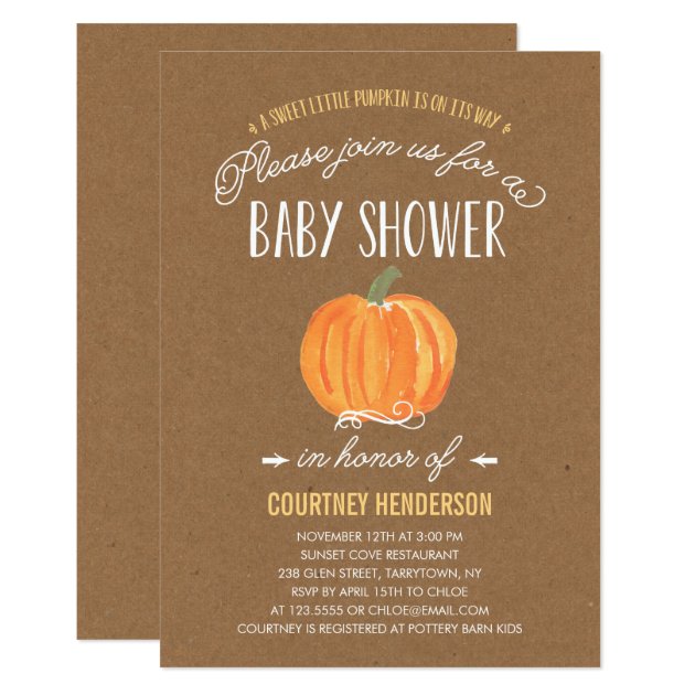 Fall Pumpkin Rustic | Baby Shower Invitation