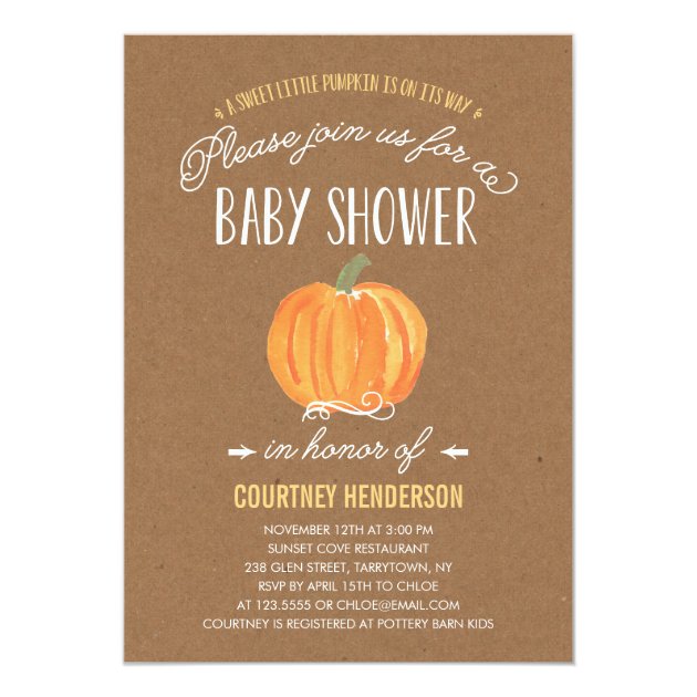 Fall Pumpkin Rustic | Baby Shower Invitation