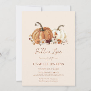 Fall Pumpkin Rustic Floral Bridal Shower Invitation