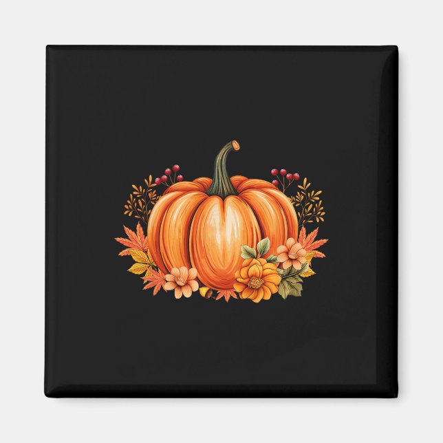 Fall Pumpkin Season Retro Halloween Autumn Thanksg Magnet (Front)