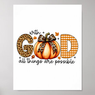 Fall Pumpkin Shirts For Women Jesus Christian Than Poster