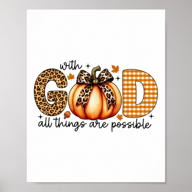 Fall Pumpkin Shirts For Women Jesus Christian Than Poster (Front)