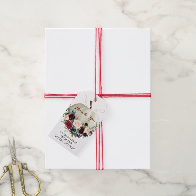 Fall Pumpkin Shower Favor Tag (With Twine)