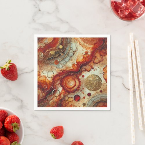 Fall Pumpkin Spice Alcohol Ink Decoupage Paper Napkins