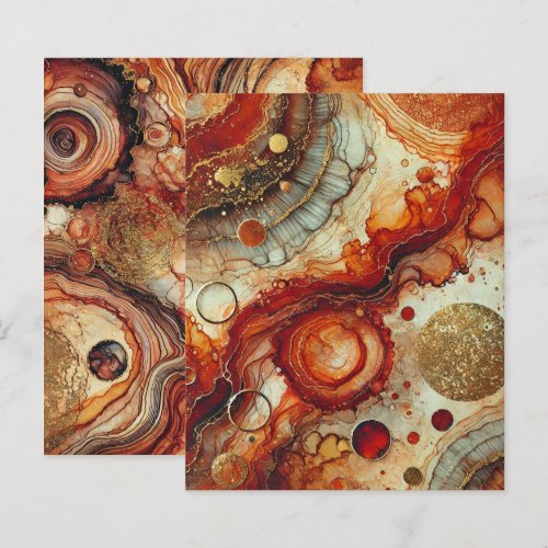 Fall Pumpkin Spice Alcohol Ink Scrapbook Paper