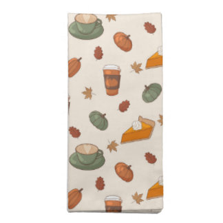 Fall Pumpkin Spice Autumn Pattern Cloth Napkin