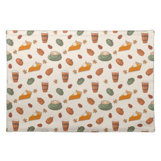 Fall Pumpkin Spice Autumn Pattern Cloth Placemat