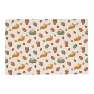 Fall Pumpkin Spice Autumn Pattern Placemat