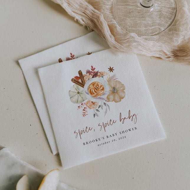 Fall Pumpkin Spice Baby Shower Napkins (Creator Uploaded)