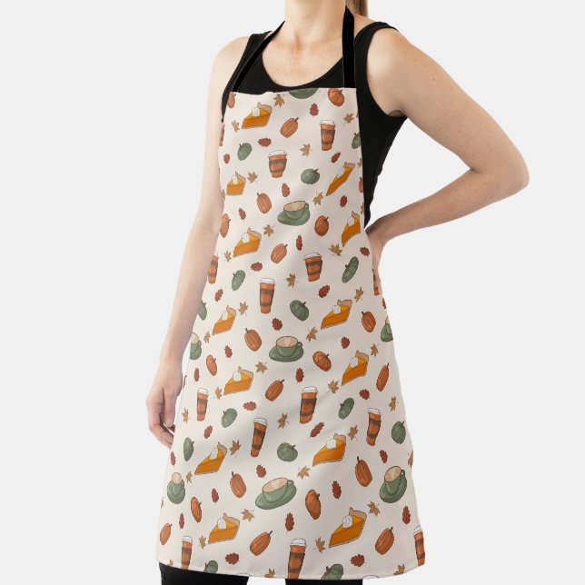 Fall Pumpkin Spice Baking Pattern Apron (Insitu)