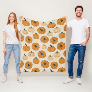 Fall pumpkin spice colors autumn pumpkins Thanksgi Fleece Blanket