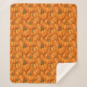 Fall pumpkin spice colors autumn pumpkins Thanksgi Sherpa Blanket